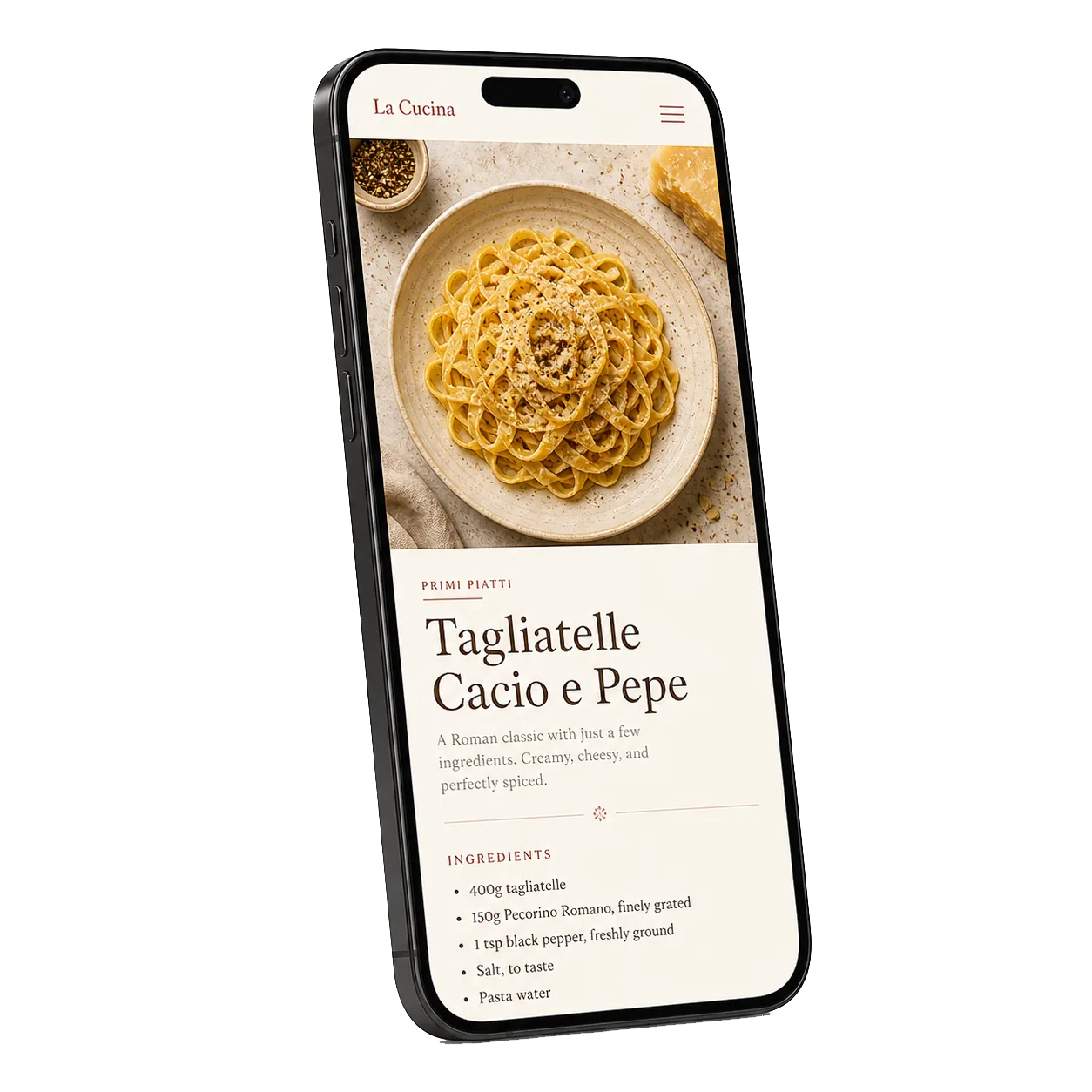 A recipe photographed on a phone, being read into a structured recipe