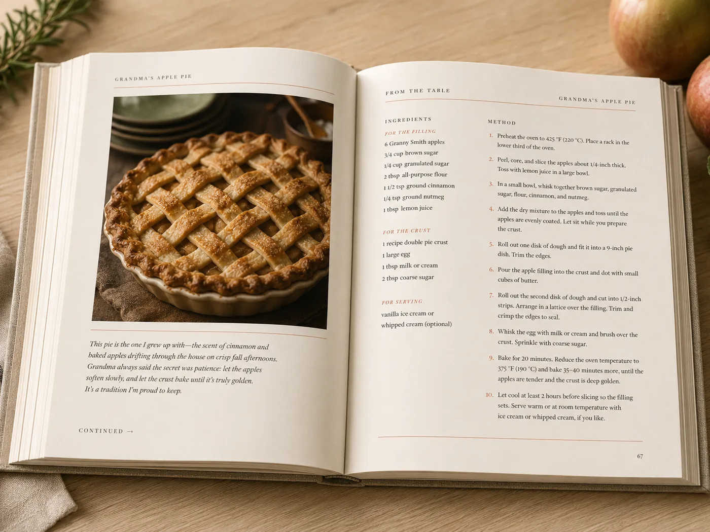 A finished hardcover cookbook, printed, bound and ready to ship