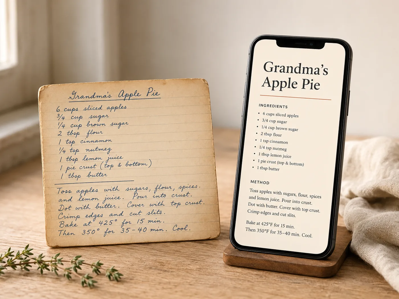 A recipe page proof — the layout reads exactly as it will print