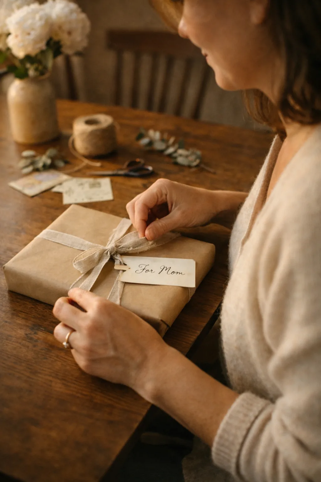 Wrapping a hardcover cookbook as a gift