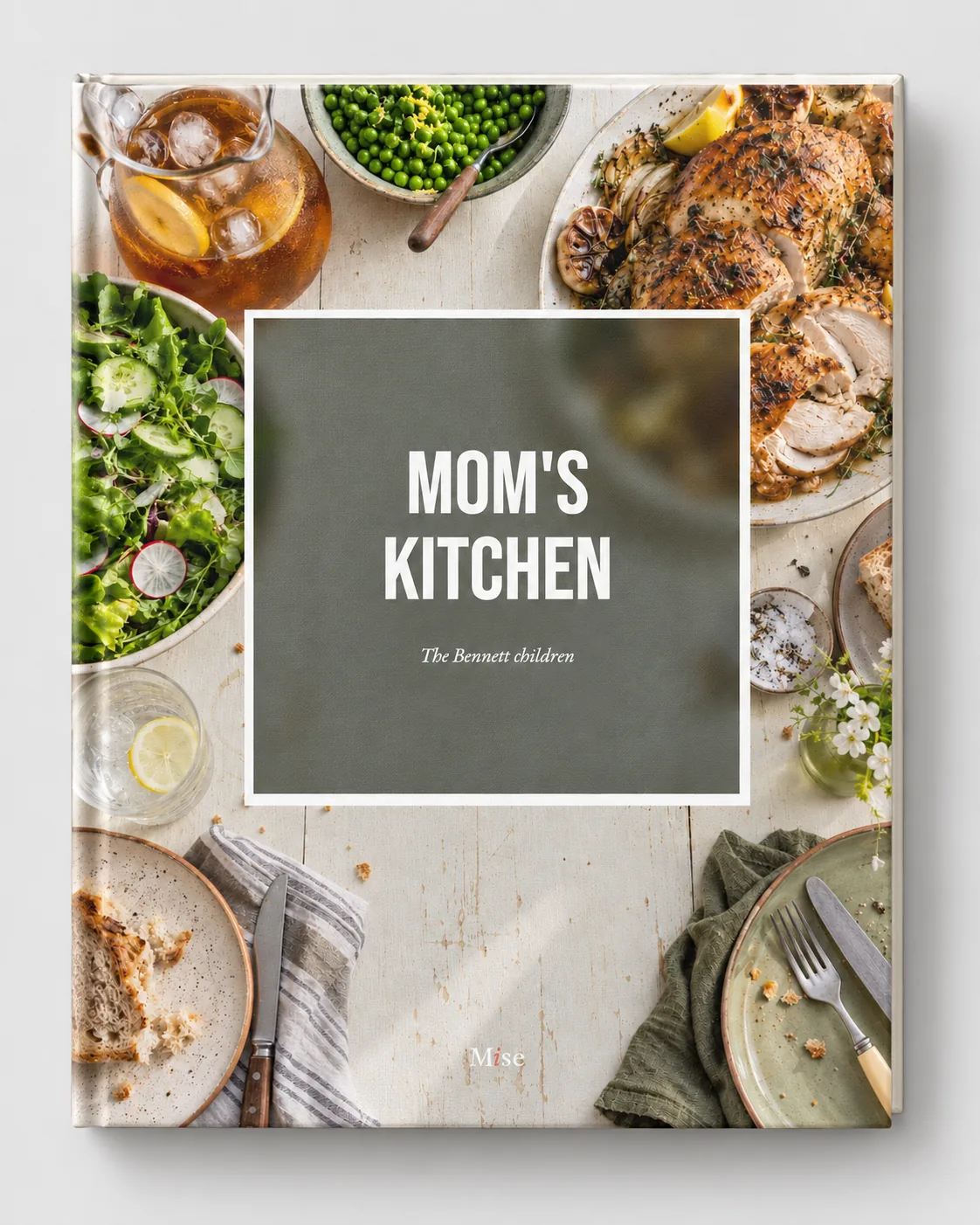 Mom's Kitchen, a cookbook in the Verdant template, closed cover
